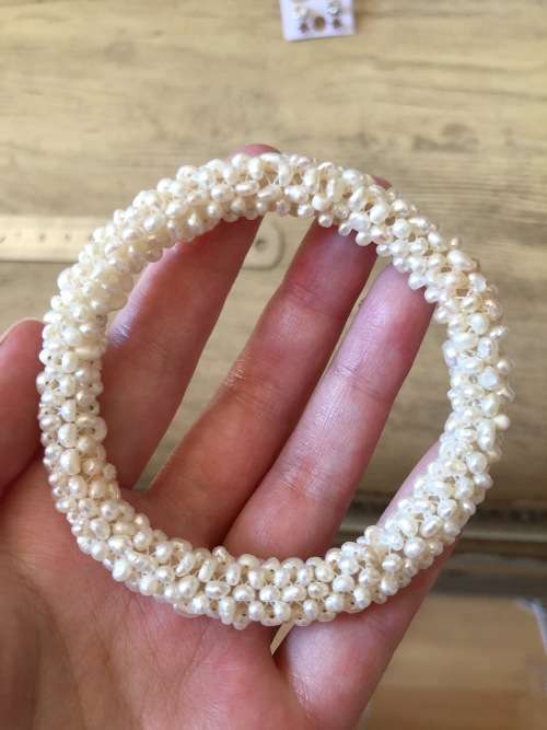Seed pearl bangle